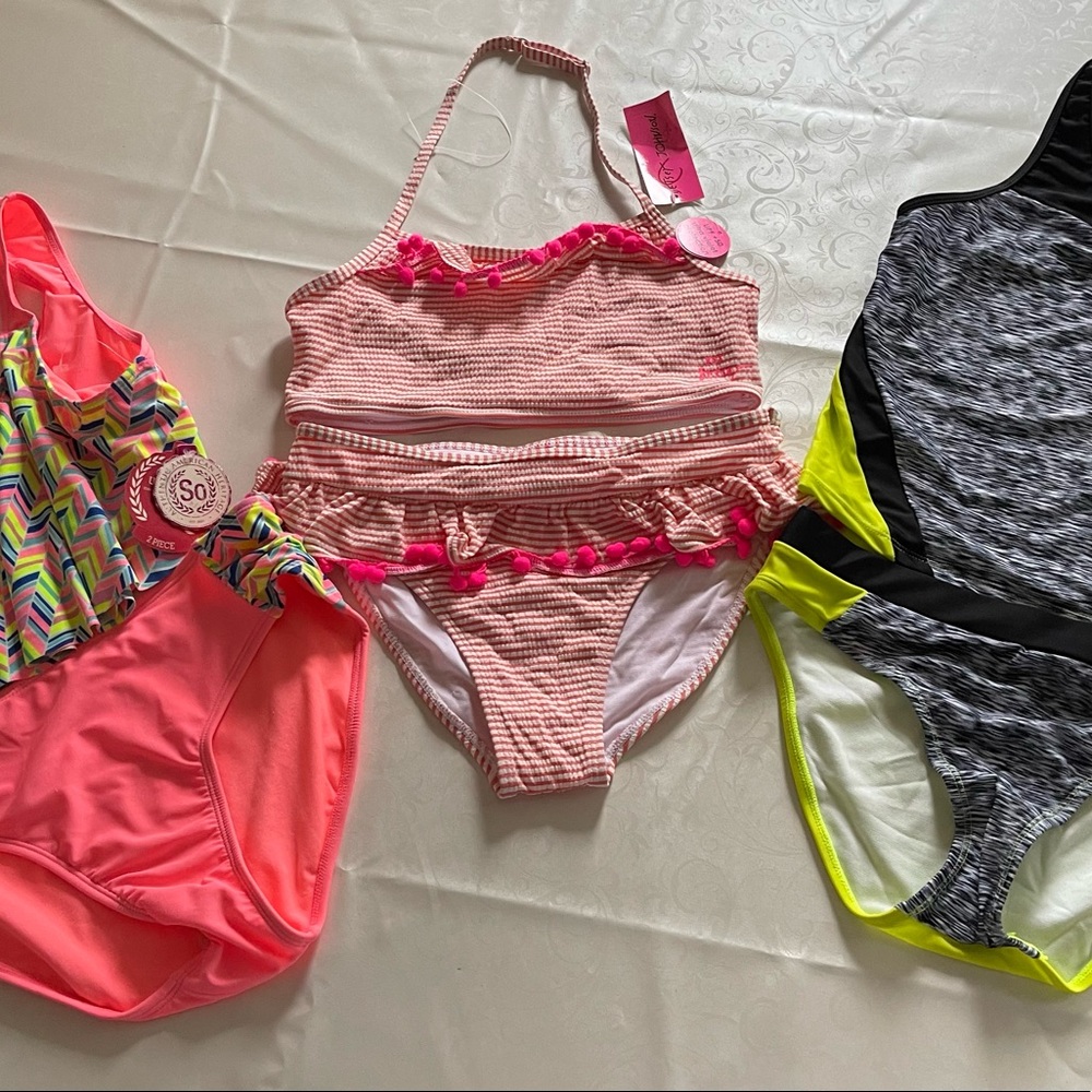 3 Swimsuits New Big Girls UPF 50 size 14-16